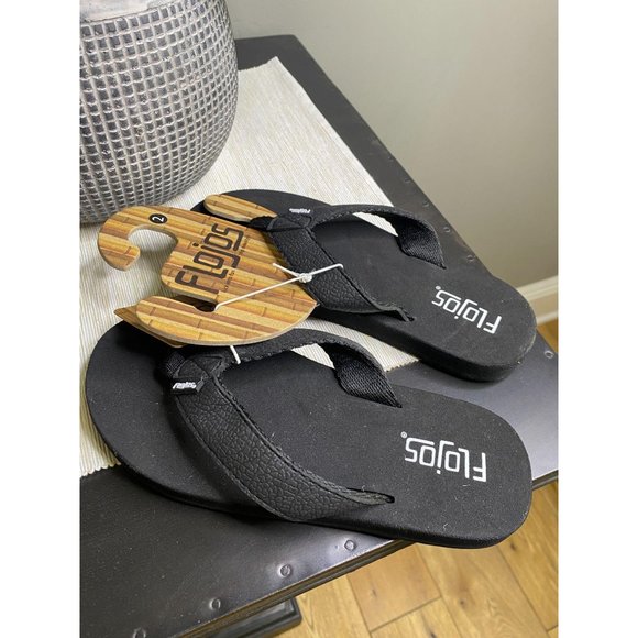 FLOJOS Brody Flip Flops Black Little Kids - Picture 5 of 7